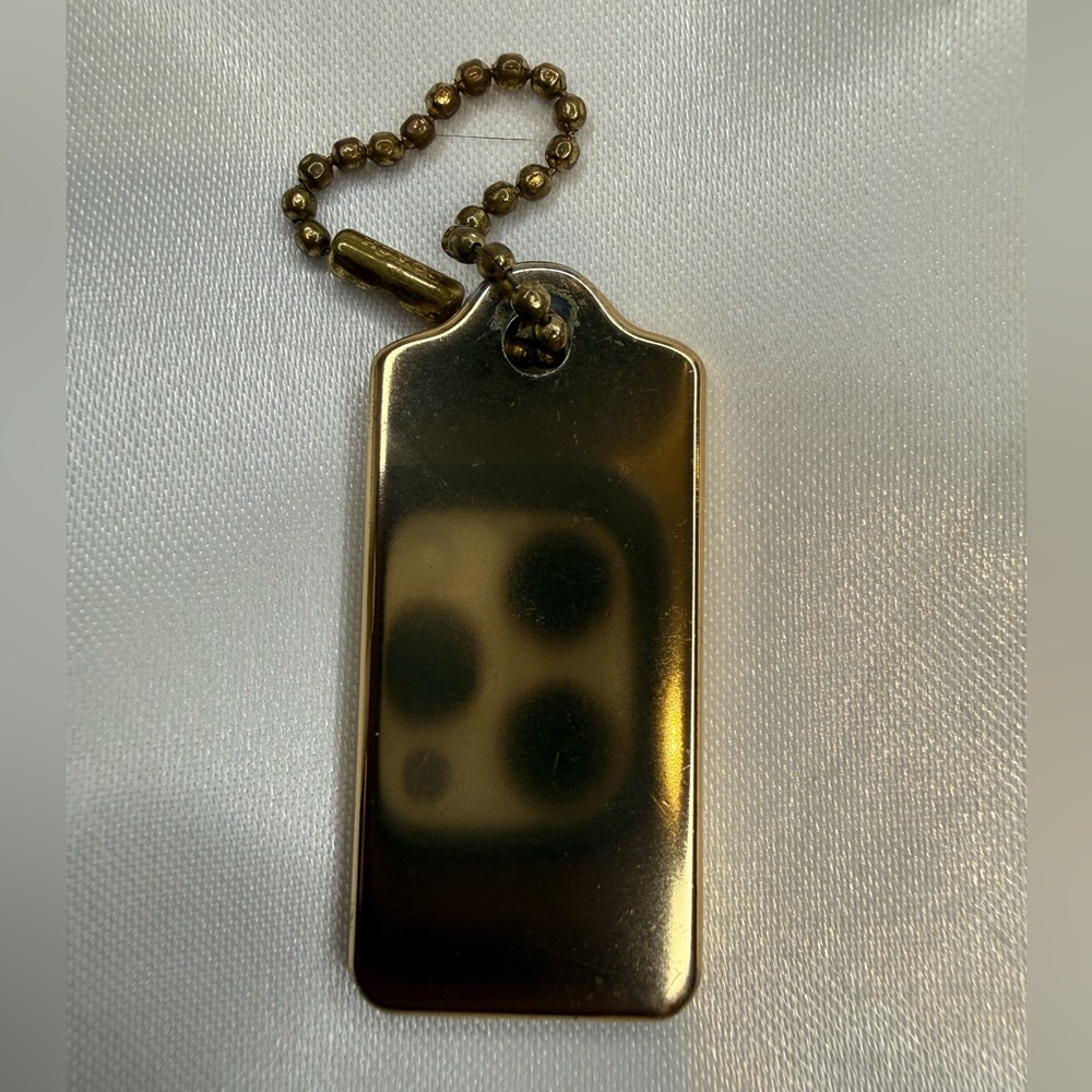 COACH THICK GOLD/BRASS METAL BAG CHARM KEYCHAIN HANGTAG - Picture 4 of 5